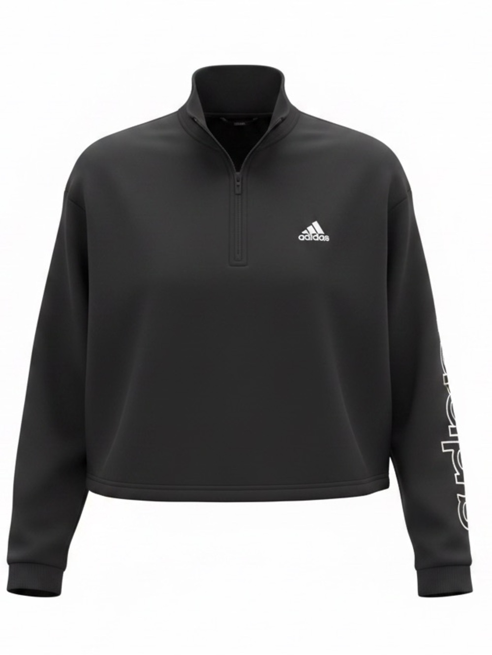 Adidas Women’s Fleece Cropped Logo Sweatshirt. Size: Medium/Large Color: Blk/Wh